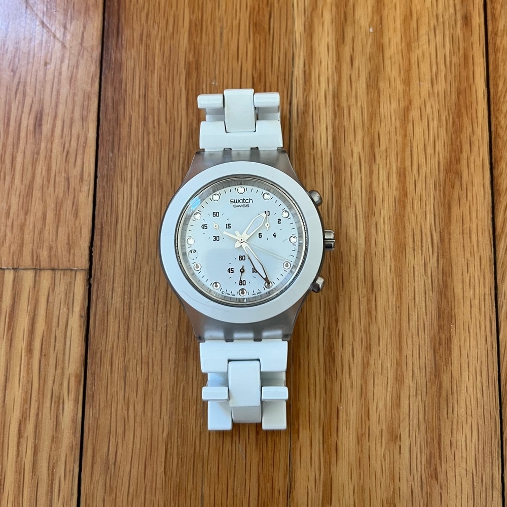 Swatch White Chronograph Watch